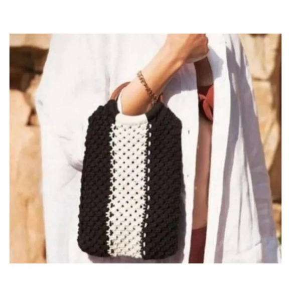 NWT-Laude The Label Gabby Mini Macrame Bag NWT $118 Retail - Picture 4 of 5